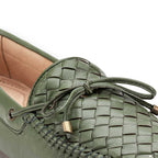 Mocassim Feminino Fascar Verde Sálvia Em Couro