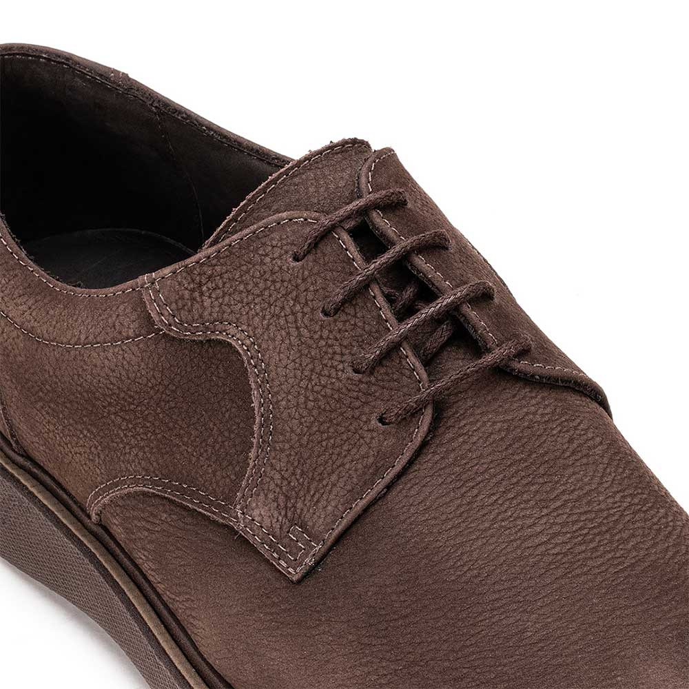 Sapato Masculino Casual Fascar Mafra Derby Marrom Em Couro