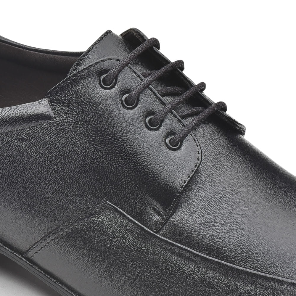 Sapato Masculino Social Fascar Derby Preto Em Couro