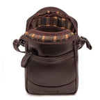 Bolsa Masculina Transversal Fascar Marrom Em Couro