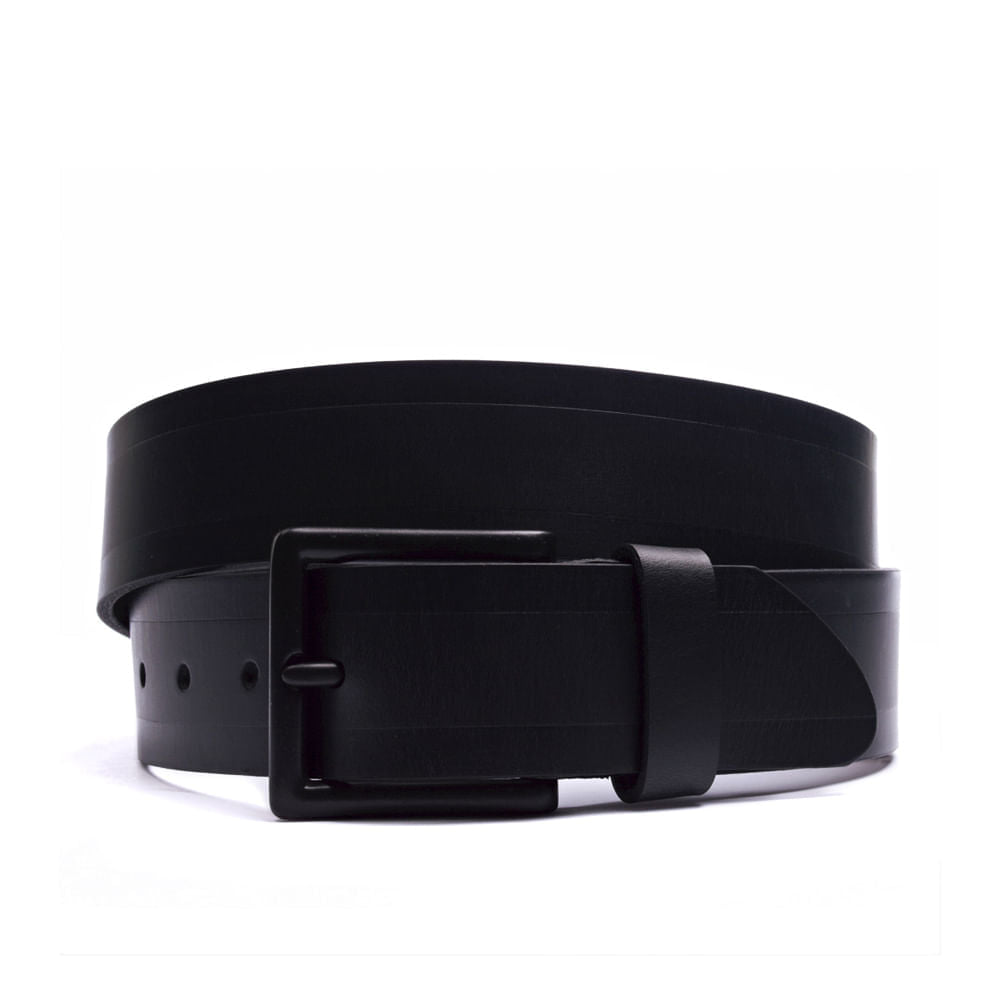 Cinto Masculino Casual Fascar Preto Em Couro