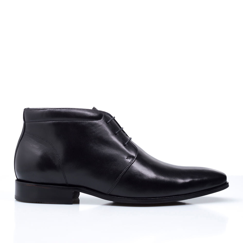 Bota Masculina Social Fascar Airtech Preta Em Couro