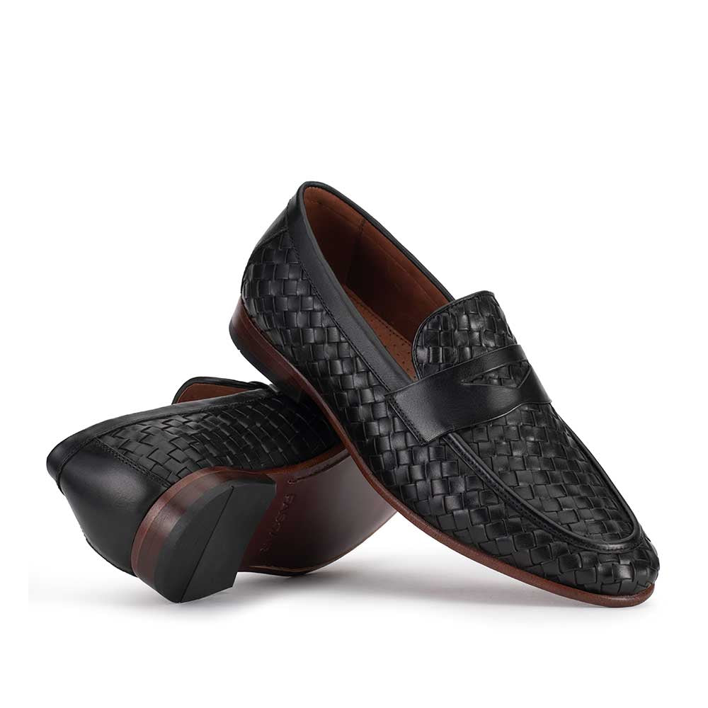 Mocassim Masculino Casual Fascar Penny Loafer Preto em Couro