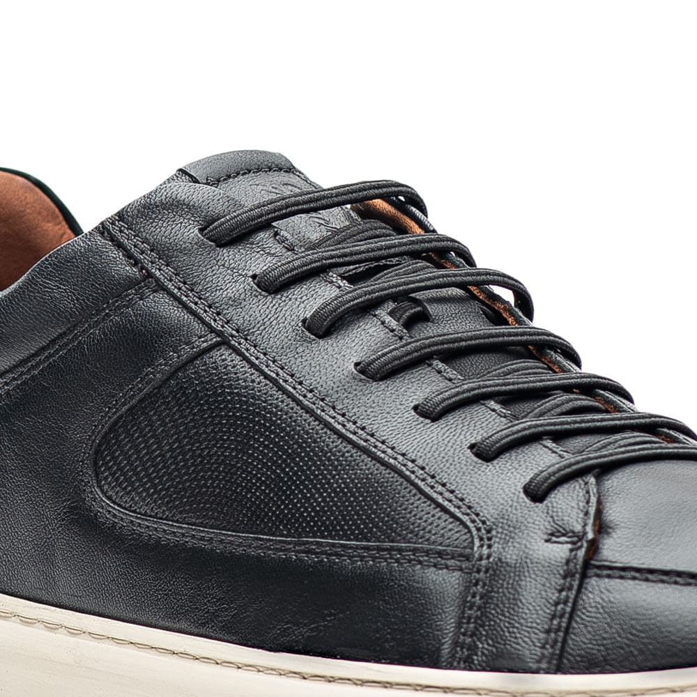 Sapatênis Masculino Casual Fascar Izi Preto Em Couro