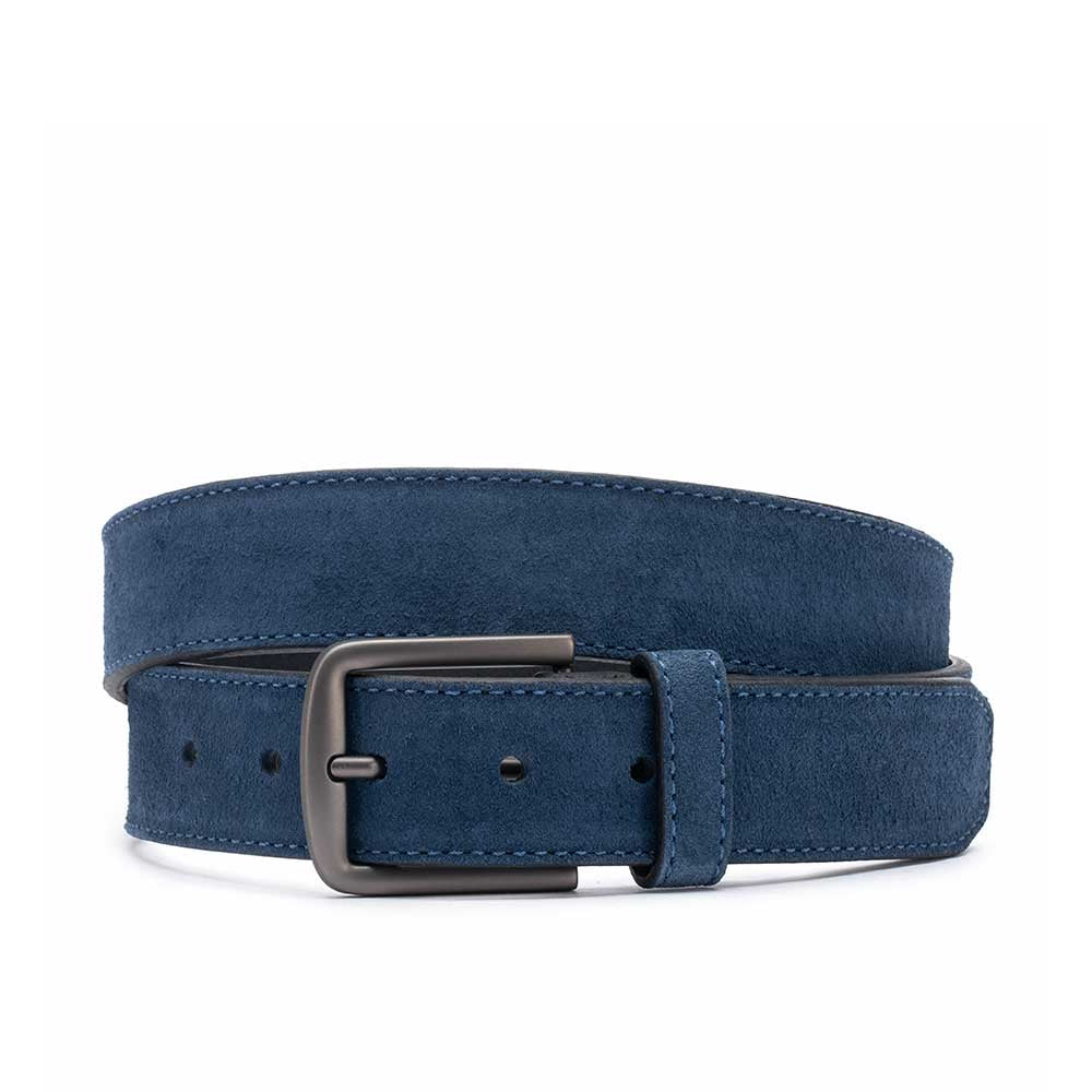 Cinto Masculino Casual Fascar Azul Em Couro