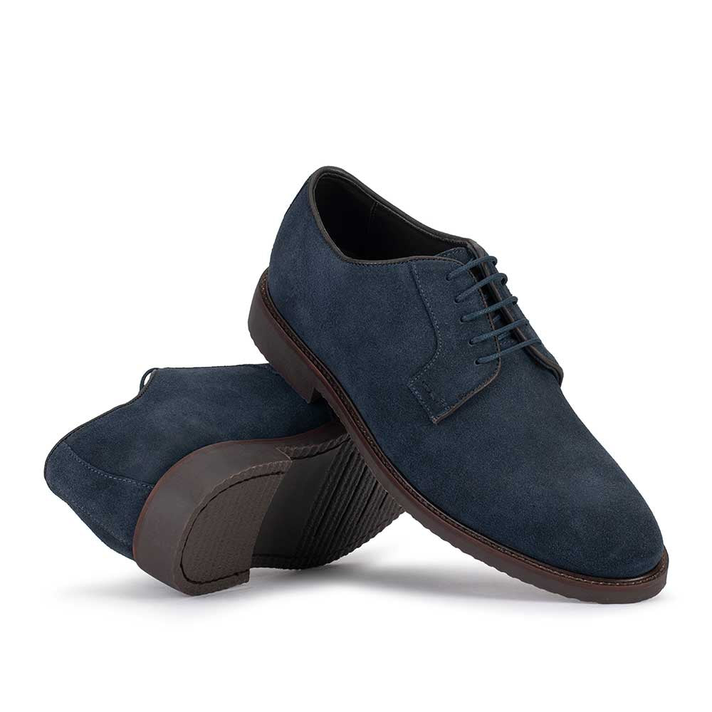 Sapato Masculino Social Derby Fascar Azul em Couro