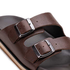 Chinelo Masculino Fascar Marrom Em Couro