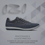 Sapatênis Masculino Casual Fascar Izi Azul-Marinho Em Couro