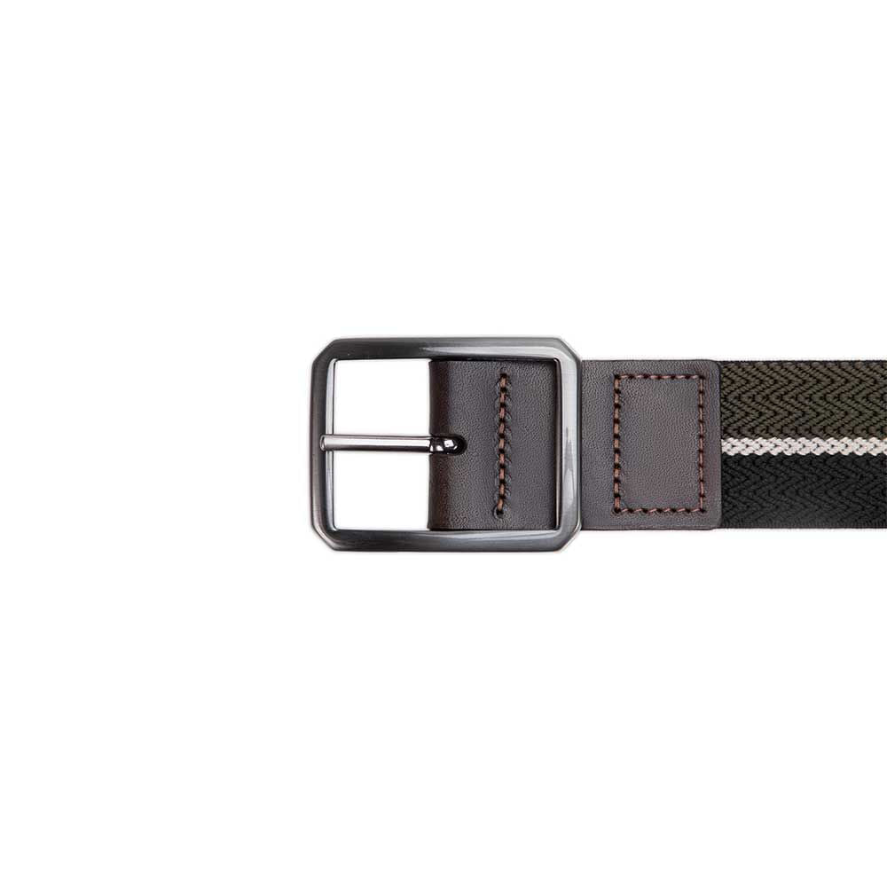 Cinto Masculino Casual Fascar Verde Em Lona Flexível e Couro