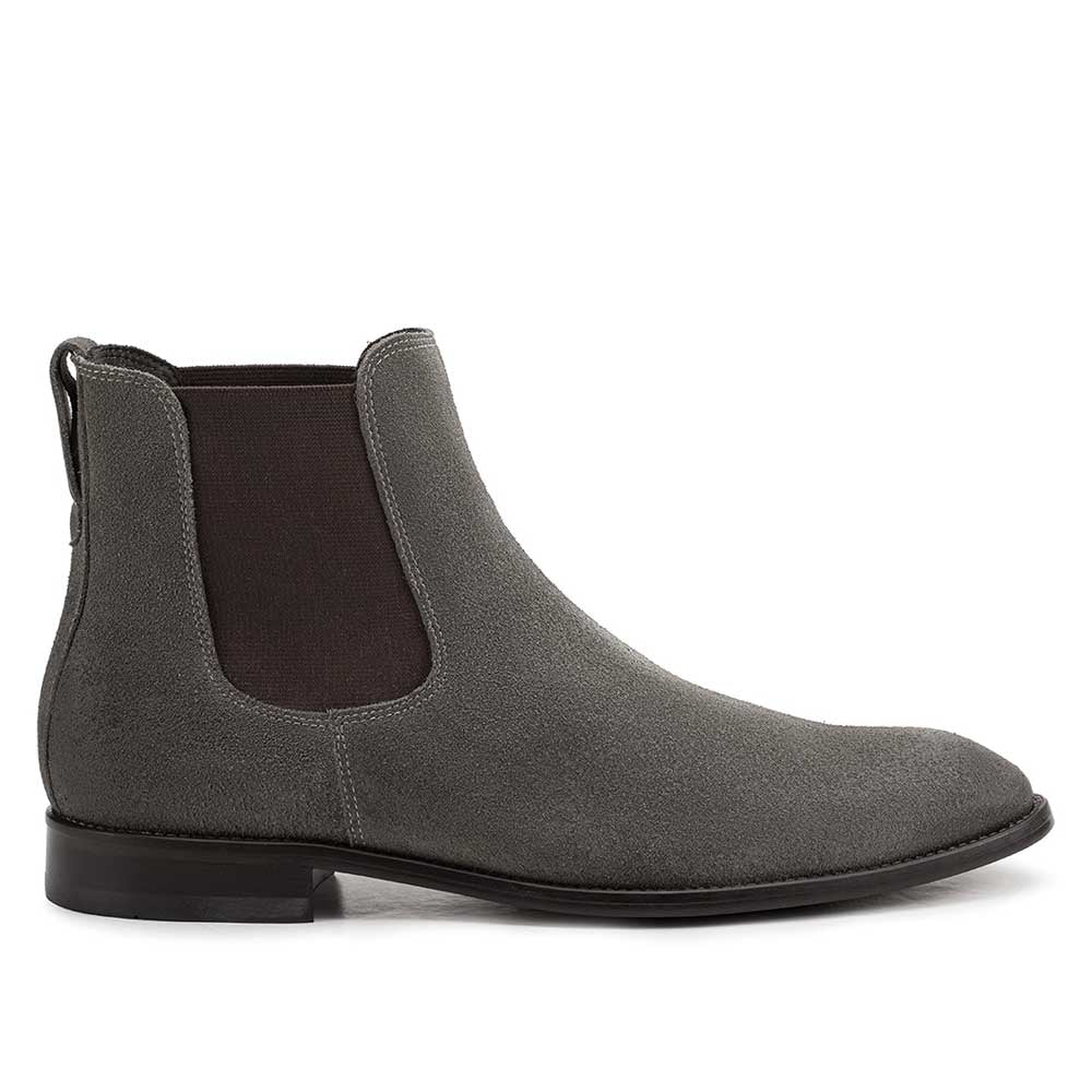 Bota Masculina Casual Fascar Chelsea Cinza Grafite em Couro