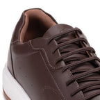 Tênis Masculino Casual Fascar IZI Marrom Em Couro