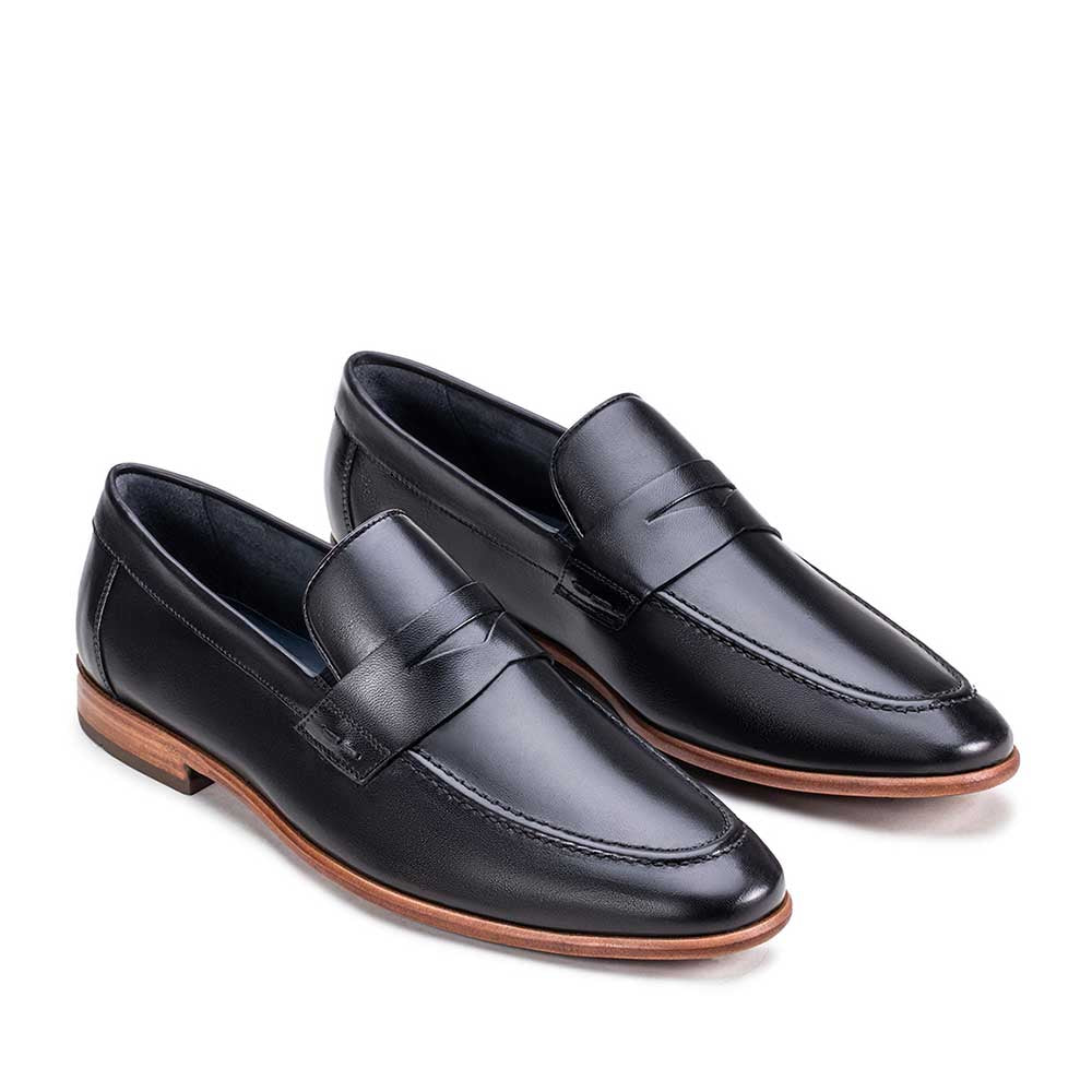 Mocassim Masculino Social Fascar Penny Loafer Preto Em Couro