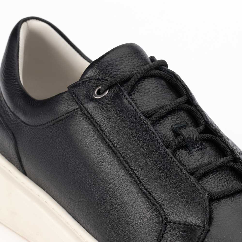Tênis Masculino Casual Fascar Preto em Couro