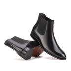 Bota Masculina Social Fascar Chelsea Preta em Couro