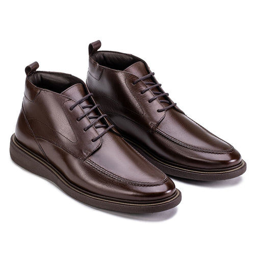 Bota Masculina Casual Fascar Mafra Marrom Em Couro