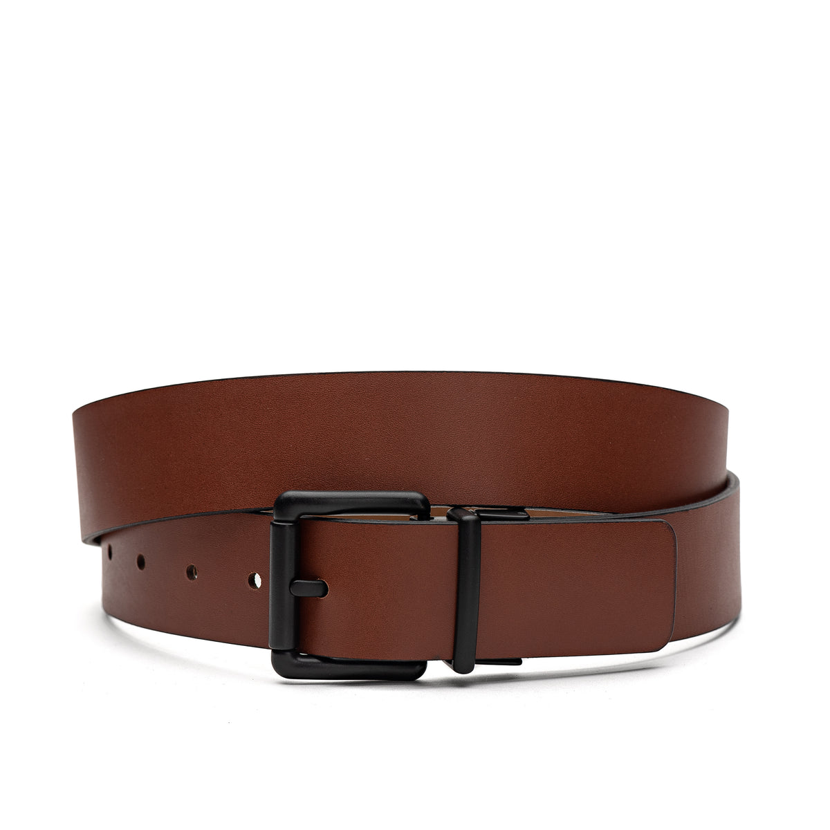 Cinto Masculino Casual Fascar Dupla Face Marrom Em Couro