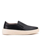 Tênis Masculino Casual Slip-On Fascar Preto Em Couro