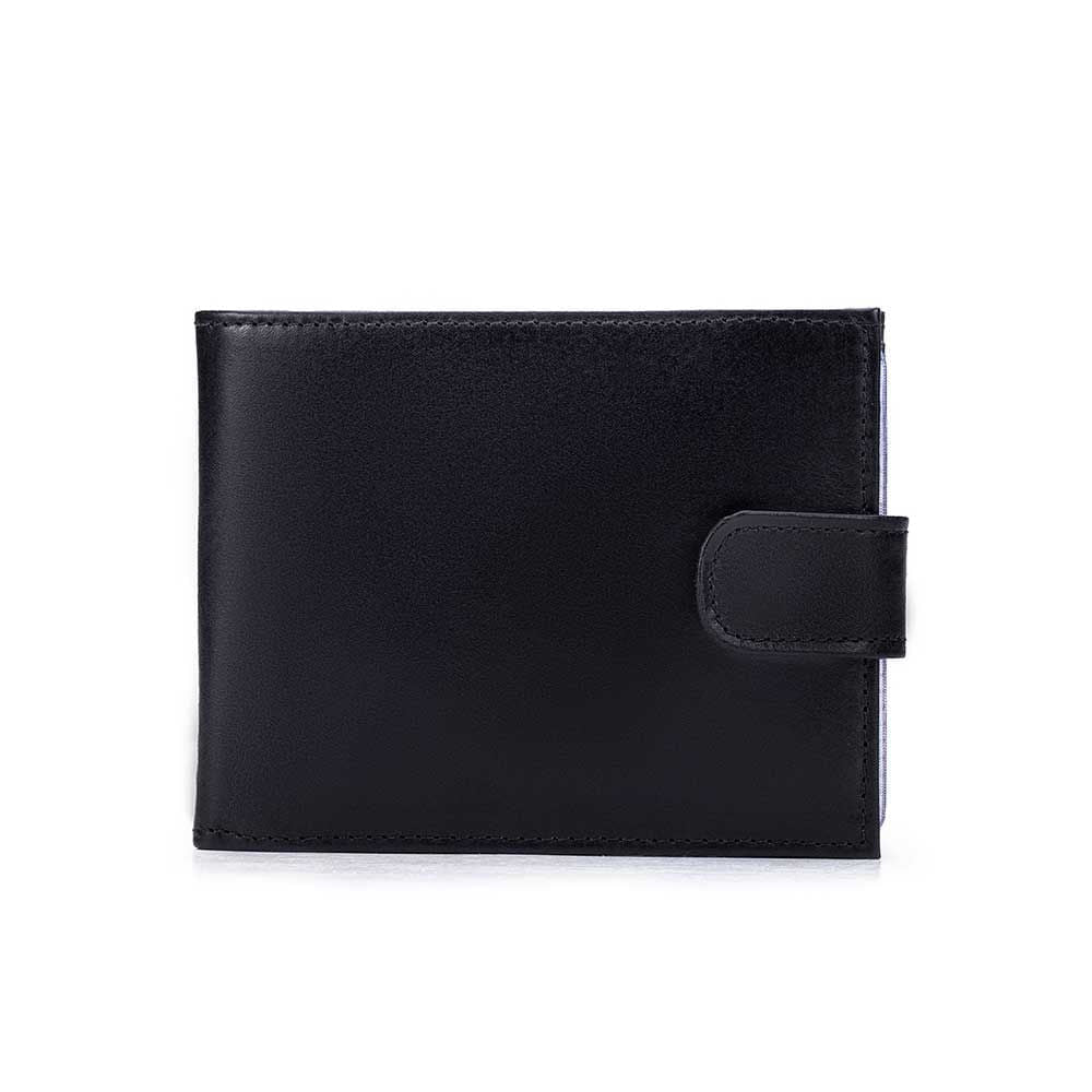 Carteira Masculina Fascar Preta Em Couro Com Proteção Rfid