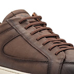 Sapatênis Masculino Casual Fascar Izi Marrom Em Couro