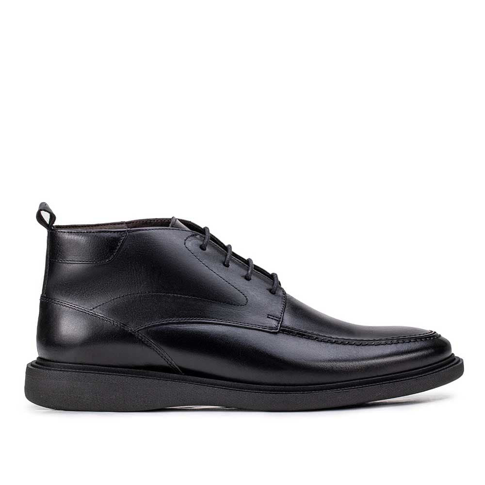 Bota Masculina Casual Fascar Mafra Preta Em Couro