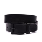 Cinto Masculino Casual Fascar Preto Em Couro