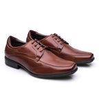 Sapato Social Derby Em Couro Alto Conforto Tamanho Marrom Grande-Active Air Flow