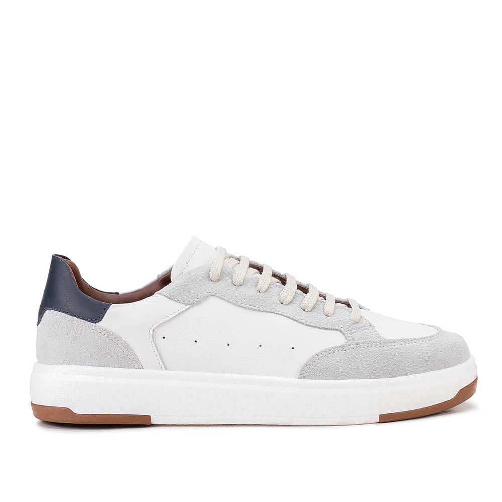Tênis Masculino Casual Fascar Branco Em Couro