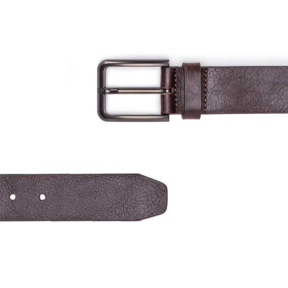 Cinto Masculino Casual Fascar Marrom  Em Couro