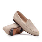 Mocassim Feminino Fascar Bege Salto Baixo Em Couro