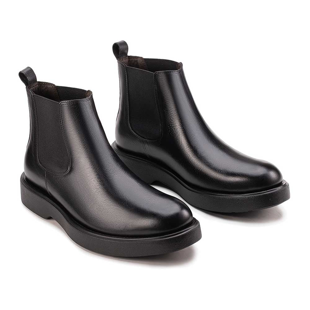 Bota Masculina Casual Fascar LITE Chelsea Preta em Couro