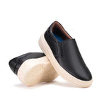 Tênis Masculino Casual Slip-On Fascar Preto Em Couro