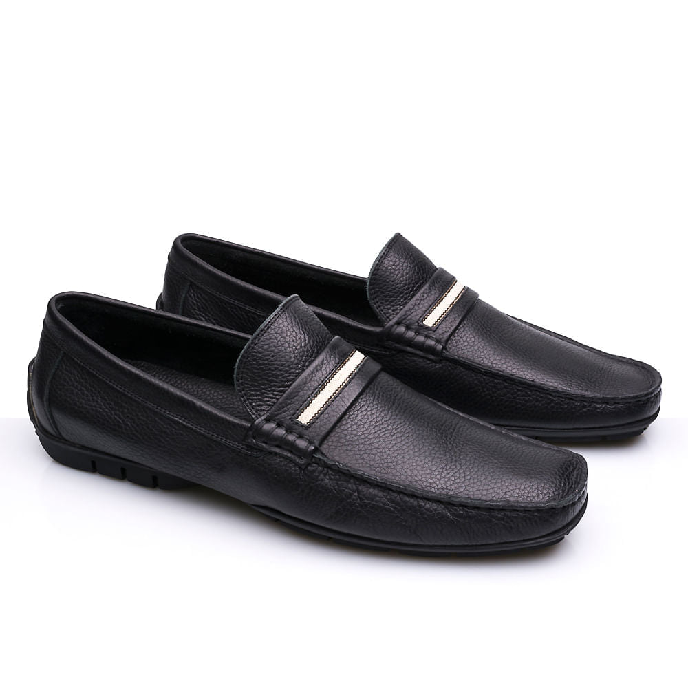 Drive Masculino Fascar Preto Em Couro