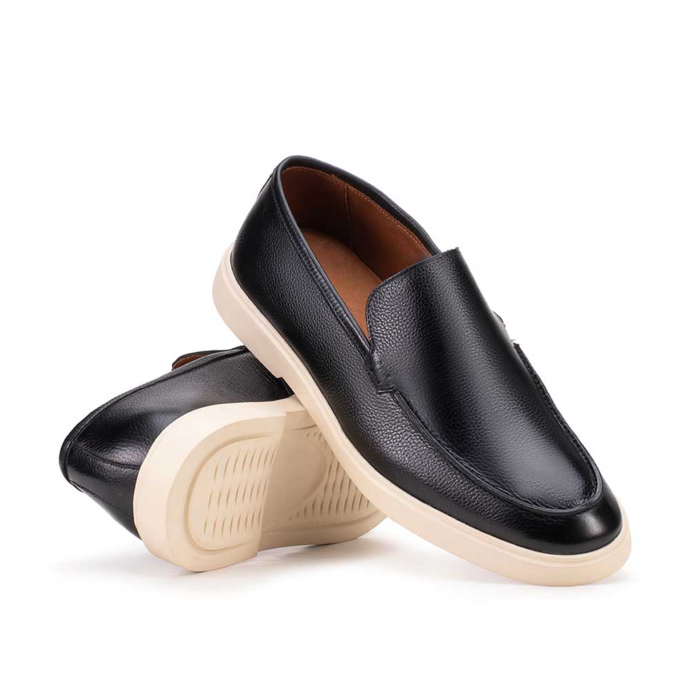 Mocassim Masculino Casual Fascar LITE Preto em Couro