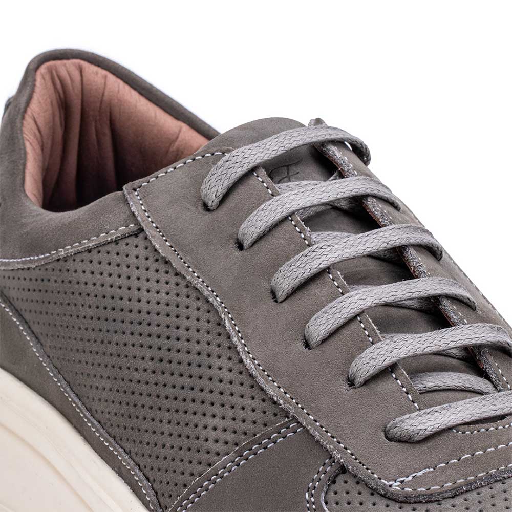 Tênis Masculino Casual Fascar Cinza Em Couro