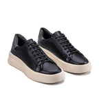 Tênis Masculino Casual Fascar Izi Preto Em Couro