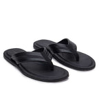 Chinelo Masculino Fascar Preto Em Couro
