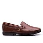 Mocassim Masculino Casual Fascar Marrom Em Couro