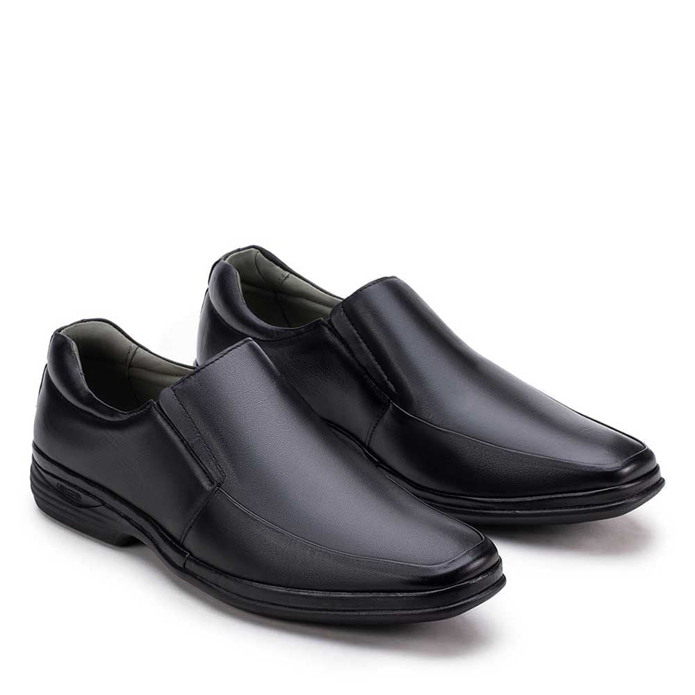 Mocassim Masculino Social Fascar Preto Em Couro