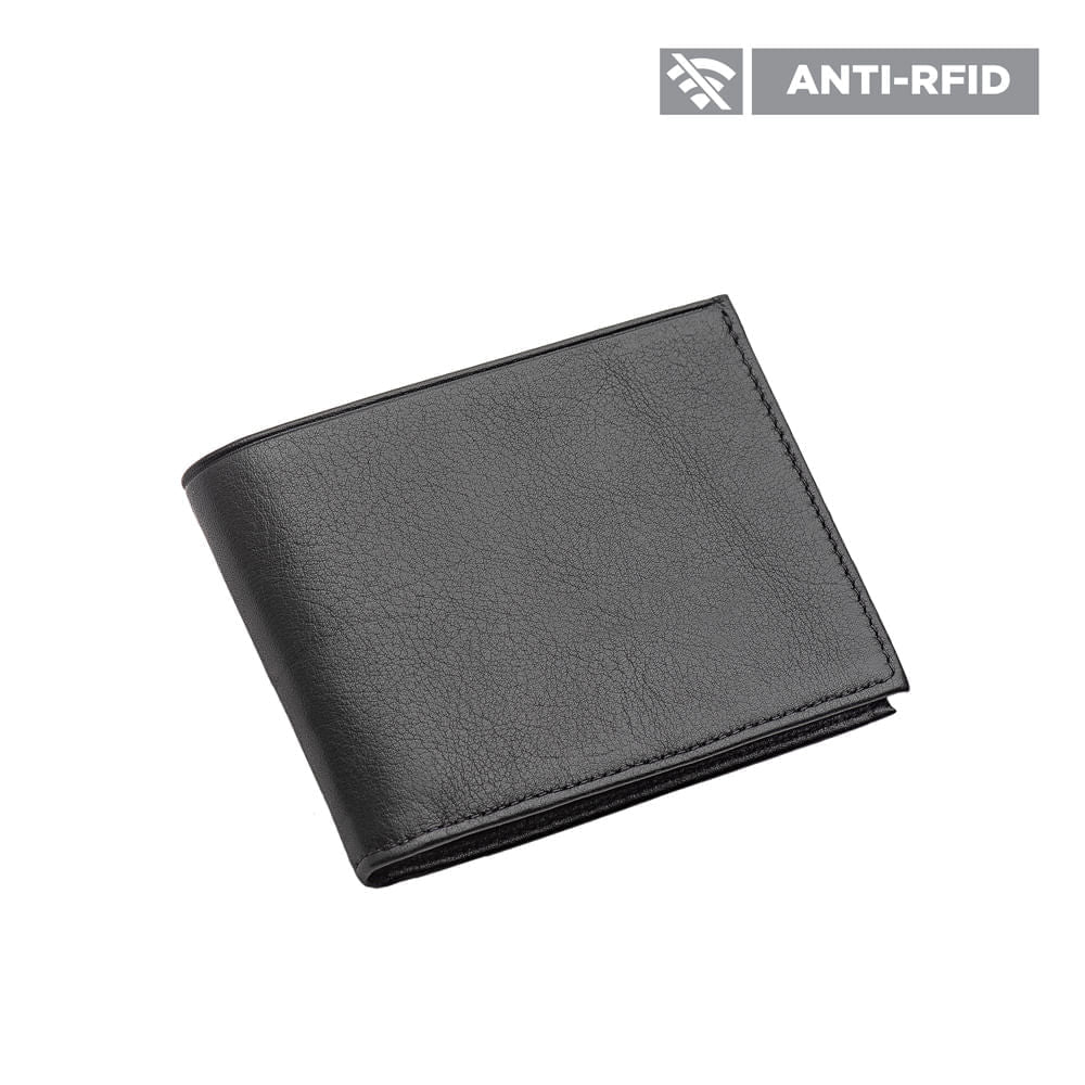 Carteira Masculina Fascar Preta Em Couro Com Proteção Rfid