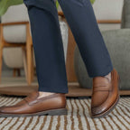 Mocassim Masculino Social Fascar Penny Loafer Marrom em Couro