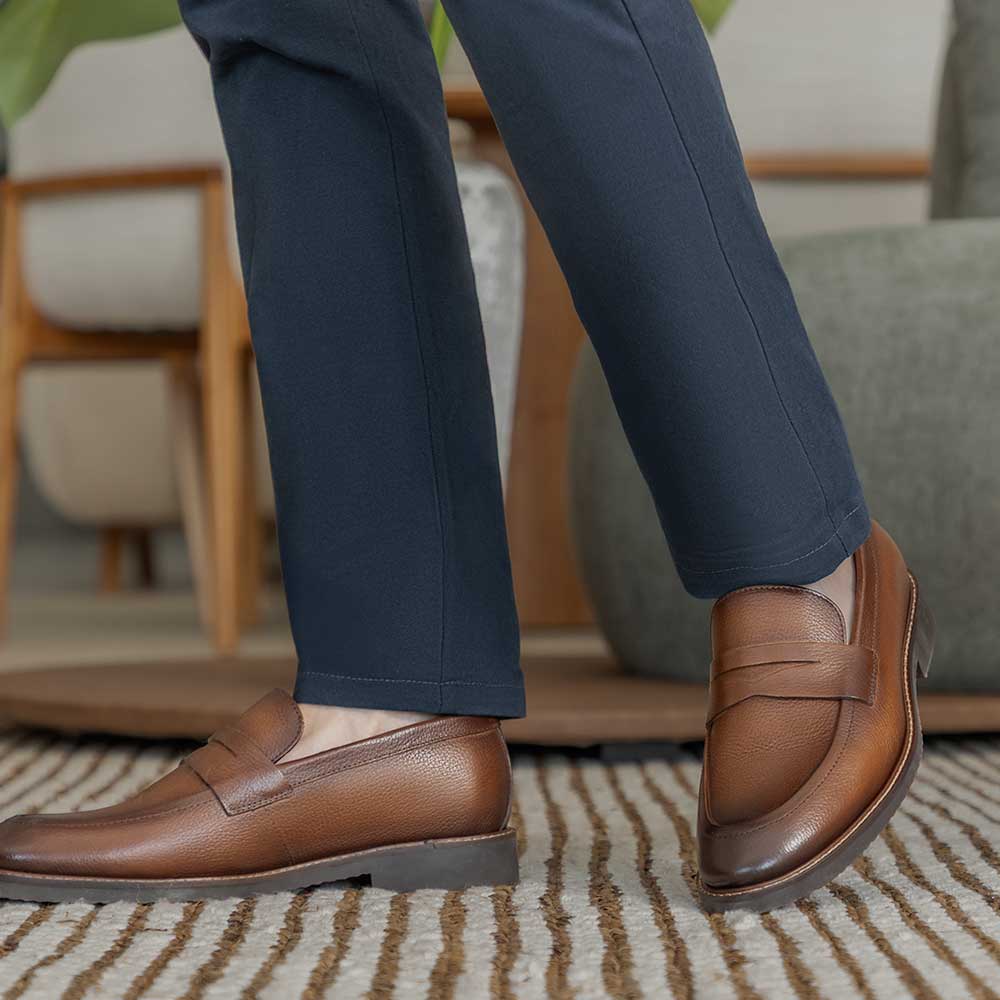 Mocassim Masculino Social Fascar Penny Loafer Marrom em Couro