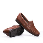Mocassim Masculino Casual Fascar Marrom Em Couro