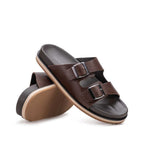 Chinelo Masculino Fascar Marrom Em Couro