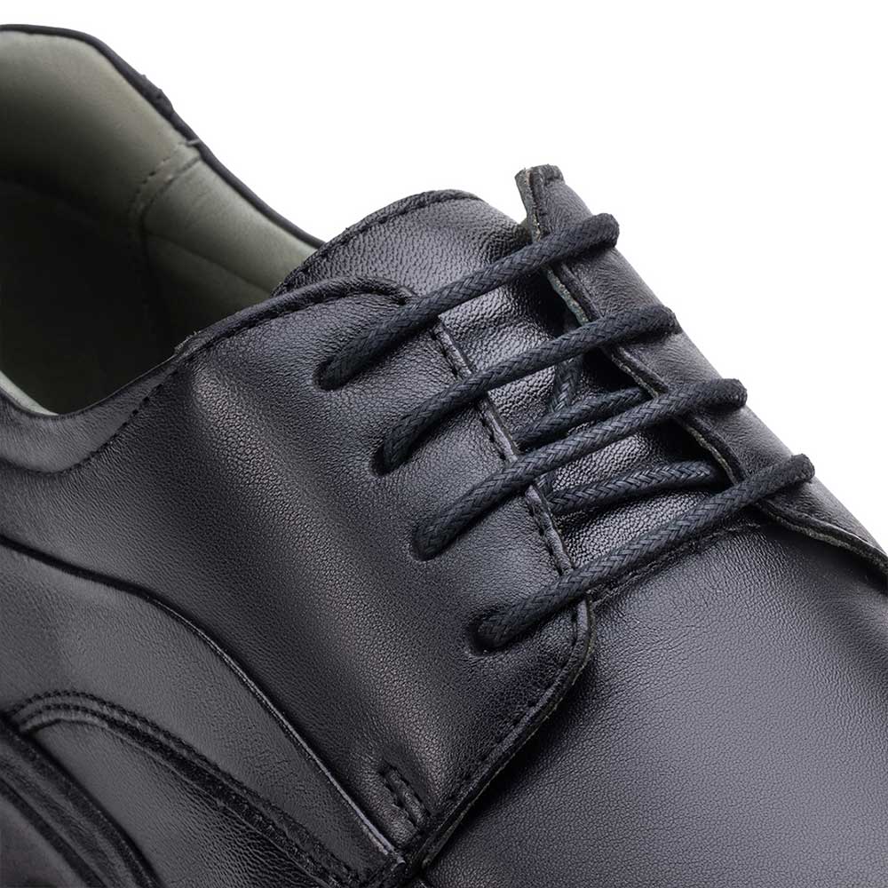 Sapato Masculino Social Fascar Derby Preto Em Couro