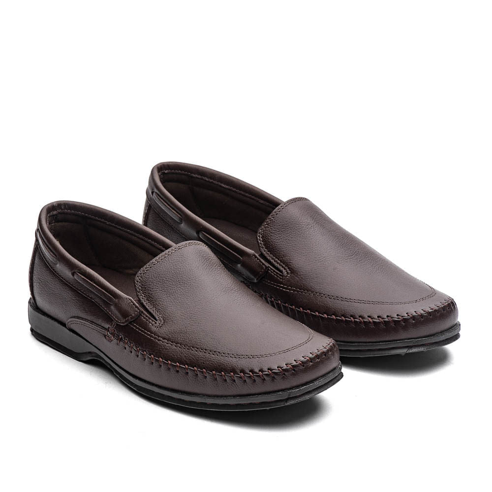 Mocassim Masculino Casual Marrom Em Couro
