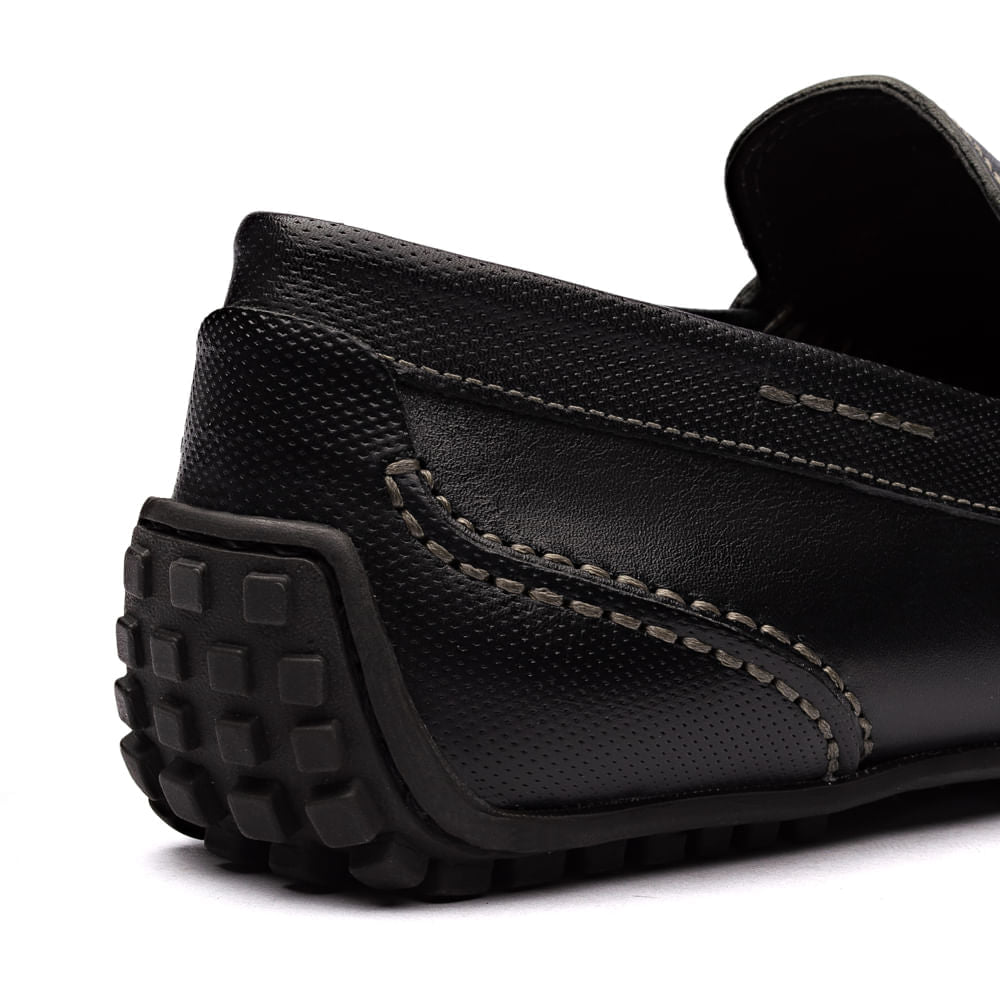 Drive Masculino Fascar Preto Em Couro