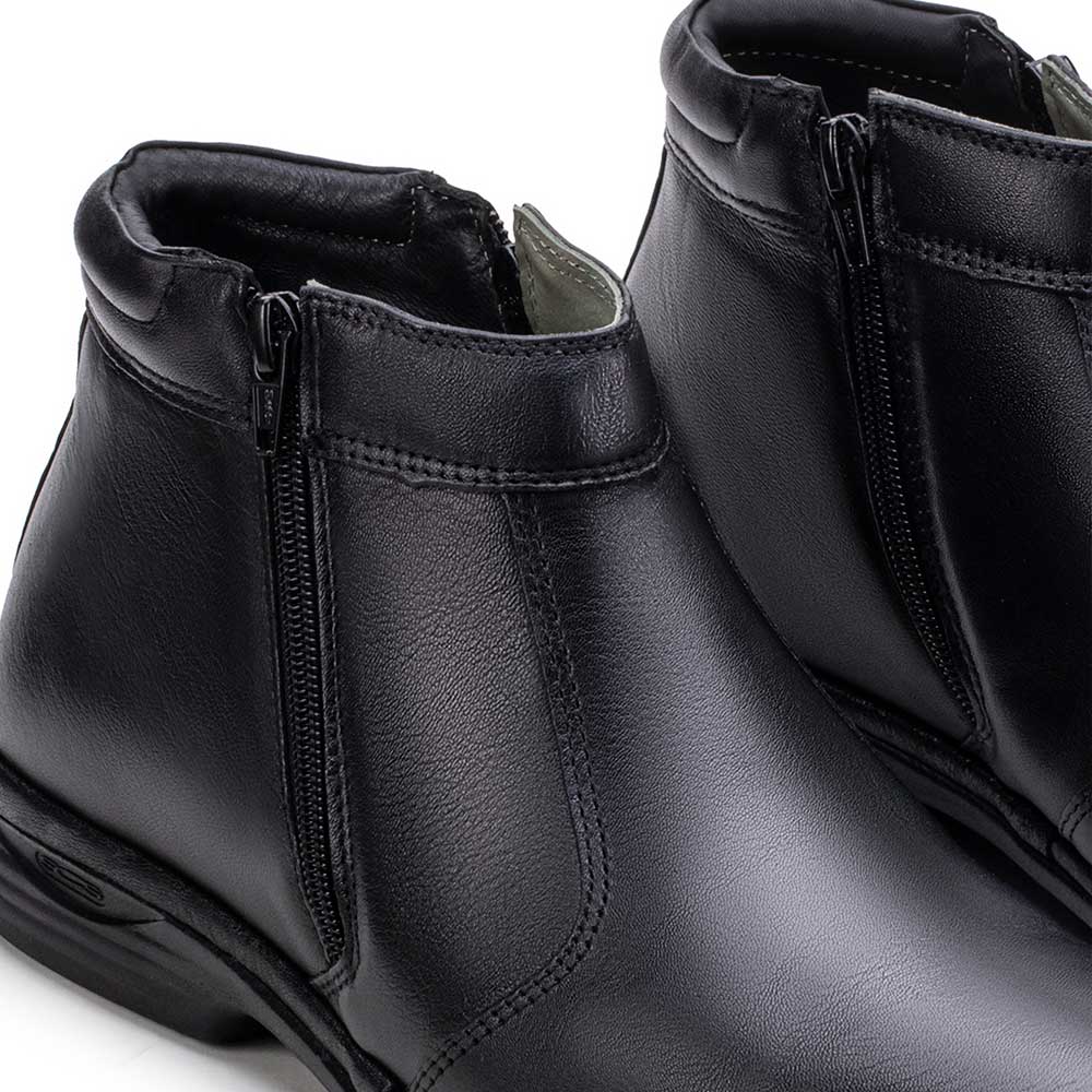 Bota Masculina Social Fascar Preta Em Couro