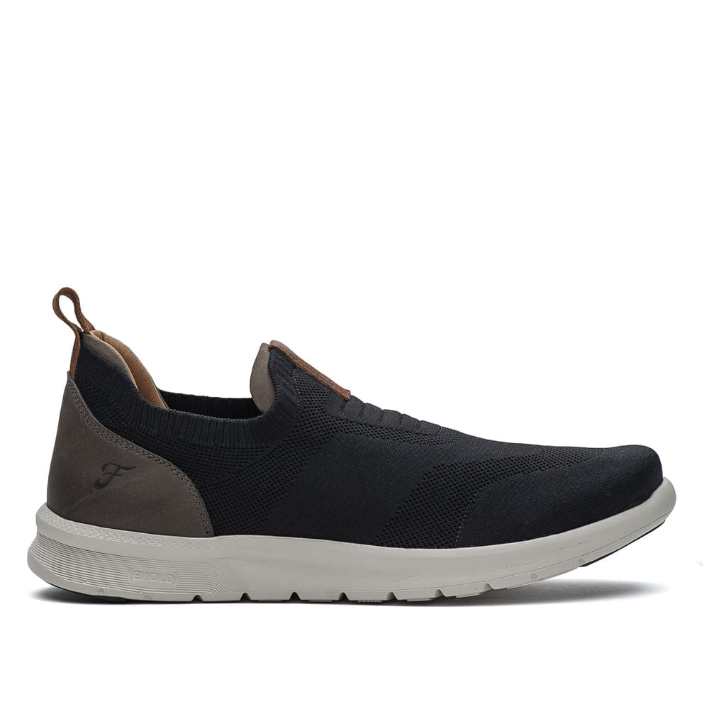 Tênis Masculino Casual Fascar Lite Preto Em Knit