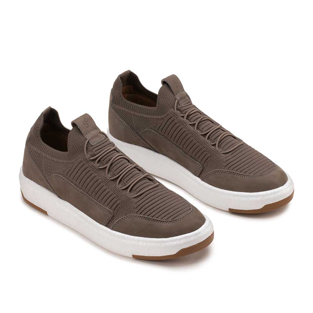 Tênis Masculino Casual Fascar Izi Cinza Em Knit
