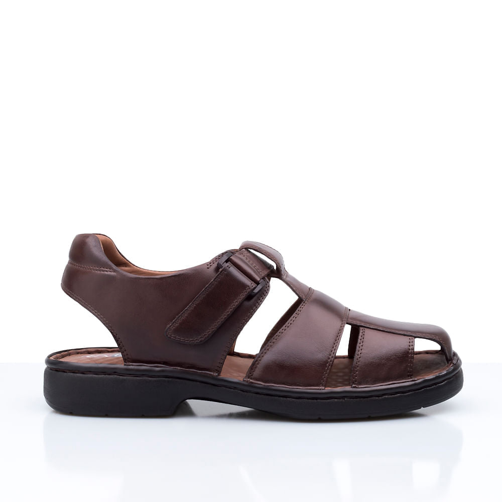 Sandália Masculina Fascar Lite Marrom Em Couro